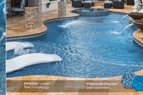 Clear Water PebbleBrilliance pool finish — pool view