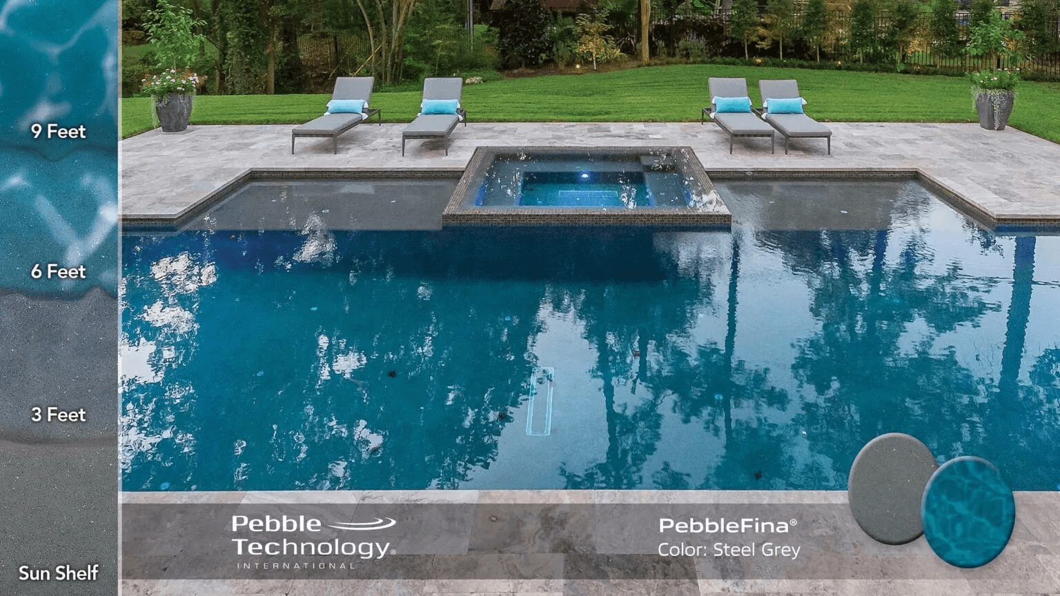 Steel Grey PebbleFina pool finish — pool view