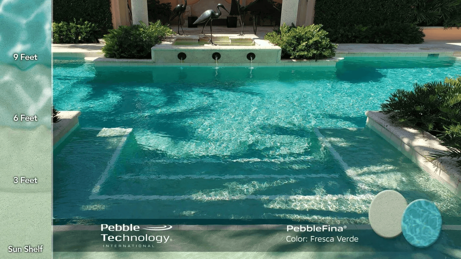 Fresca Verde PebbleFina pool finish — pool view