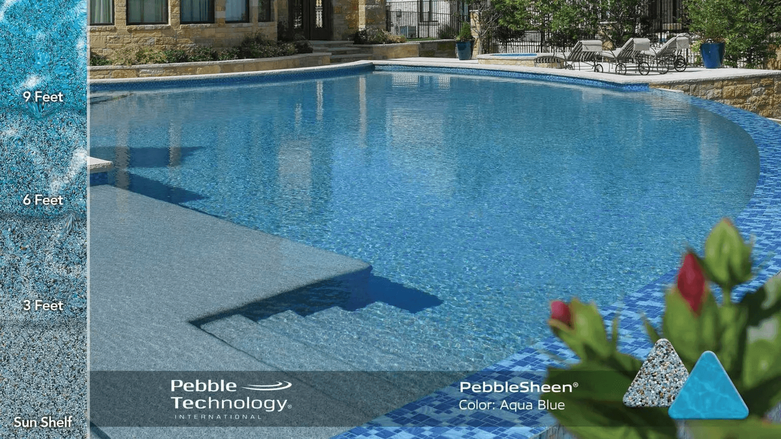 Sapphire Galaxy PebbleFina pool finish — pool view