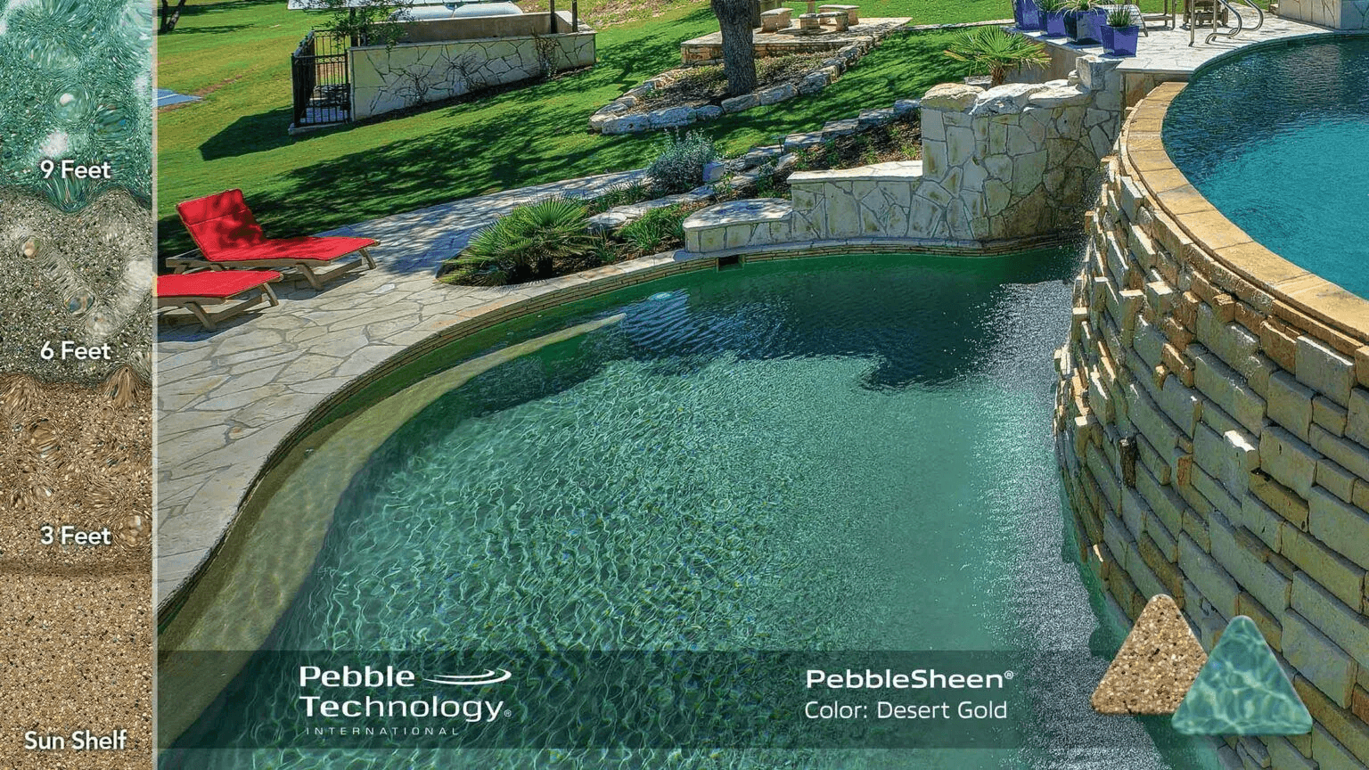 Emerald Galaxy PebbleFina pool finish — pool view