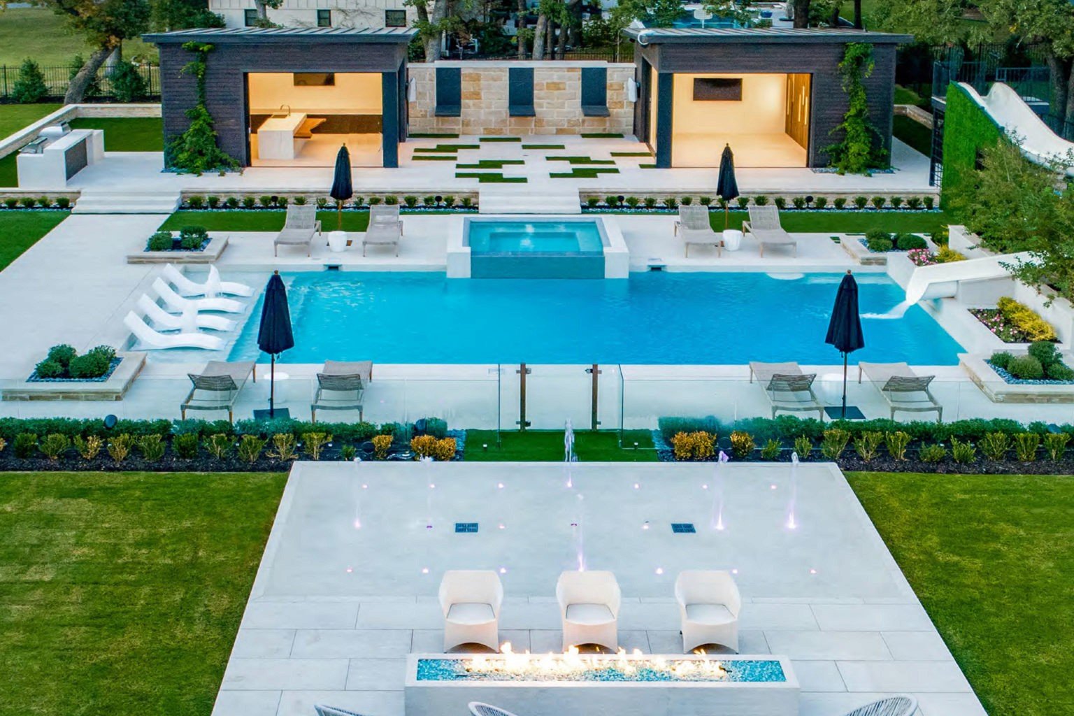 Modern Villa Pool with Cool Blue finish