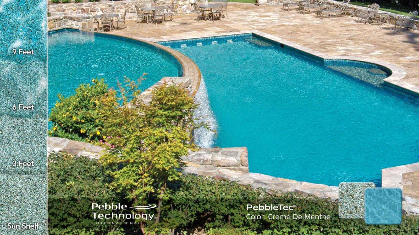 Luxury Pool with Creme De Menthe finish