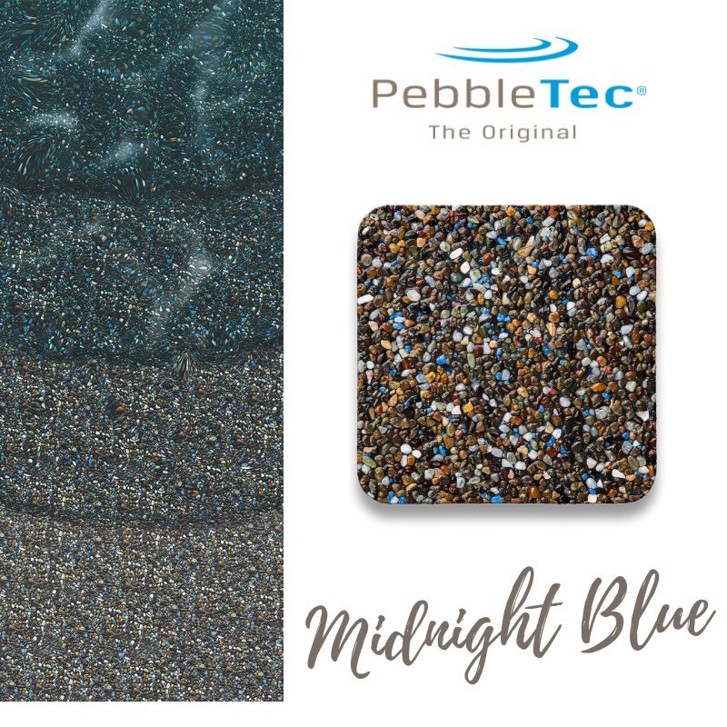 Midnight Blue PebbleTec pool finish — pool view