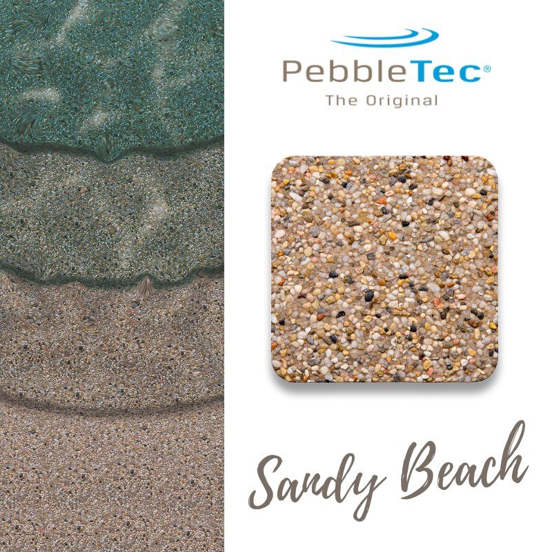 Sandy Beach PebbleTec pool finish — pool view